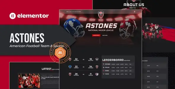 Astones – American Football Team & Sports Elementor Template Kit